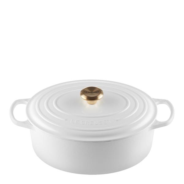 Le Creuset – Signature oval støpejernsgryte 31 cm 6,3L white