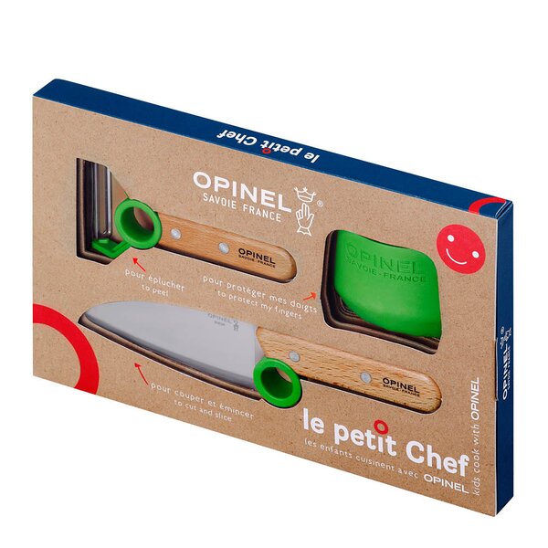 Opinel Le Petit Chef knivsett grønn