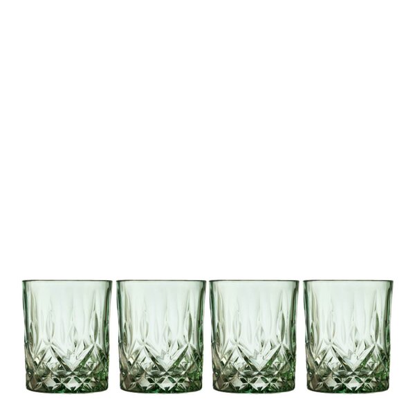 Lyngby Glas Sorrento whiskyglass 32 cl 4 stk grønn