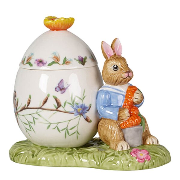 Villeroy & Boch Bunny Tales Max påskeegg rund krukke 11x7 cm 9 cl grønn/oransje