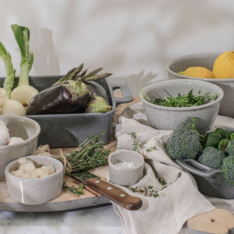 Modern House Granite White skål 6x10 cm lys grå