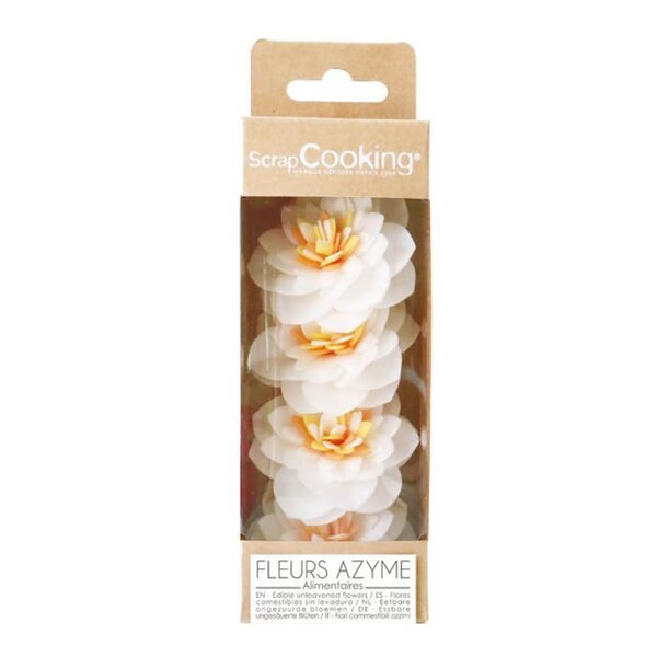 ScrapCooking Kakepynt 9g 4 stk Kamelia hvit