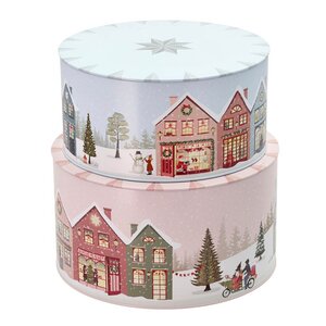 Pillivuyt Vinter kakebokssett 2 deler crystal rose + ice blue
