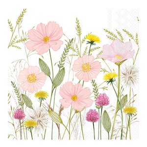 Ambiente Serviett 33x33 cm 20 stk Pastel Flowers White