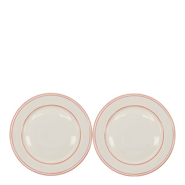 Nicolas Vahé Bistro middagstallerken 27 cm 2 stk rød/hvit