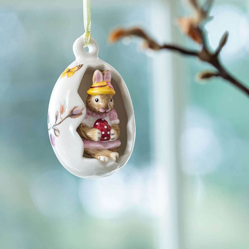 Villeroy & Boch Bunny Tales Anna ornament påskeegg 7 cm rød/hvit