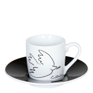 Könitz Picasso espressokopp med skål 8,5 cl 2 par La Colombe De La Paix