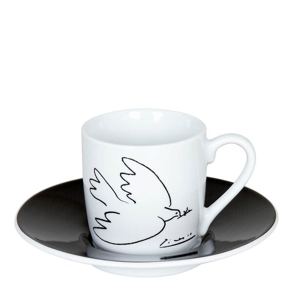 Könitz Picasso espressokopp med skål 8,5 cl 2 par La Colombe De La Paix