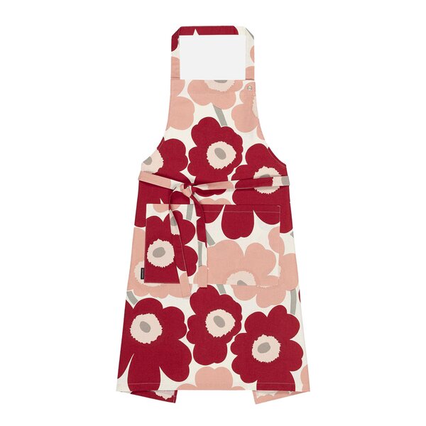 Marimekko – Pieni Unikko forkle White/mørk kirsebær/rosa