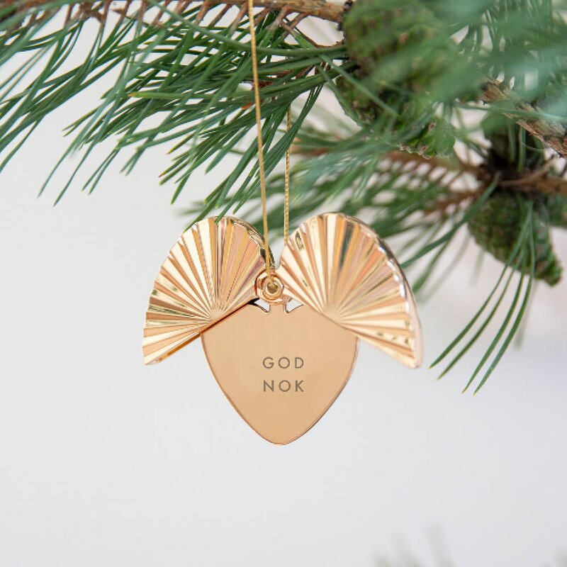 Pictureit Hjerteåpner julepynt 7x7 cm GOD NOK gullbelagt