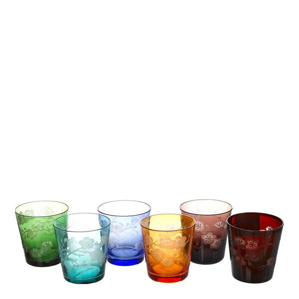 Pols Potten - Blossom drikkeglass 18 cl 6 stk multi