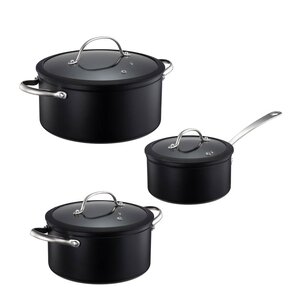 Modern House Black Elegant keramisk grytesett 3 deler svart