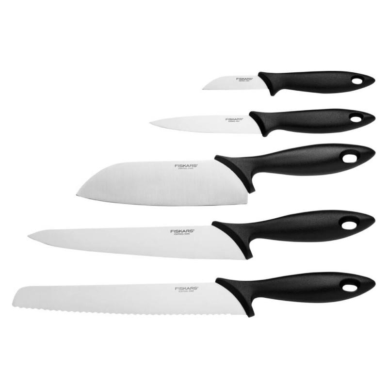 Fiskars Essential knivblokk 5 kniver