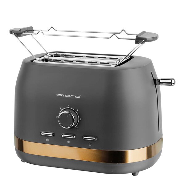 EMERIO Brødrister 2 skriver 800W grå/gull