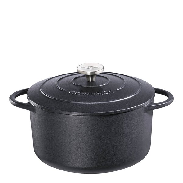 Küchenprofi Provence støpejernsgryte rund 24 cm 4,2L svart
