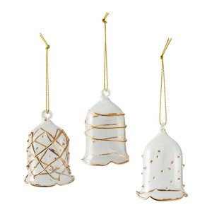 Villeroy & Boch Winter Collage juletrepynt glassklokke 3 stk gull