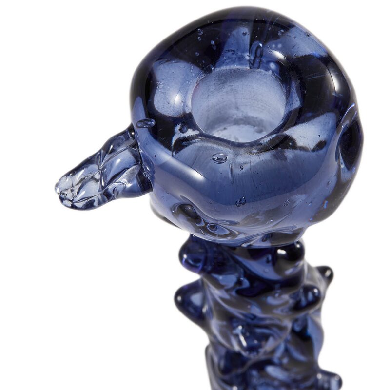 Pols Potten Drip lysestake i glass L 25 cm mørk blå