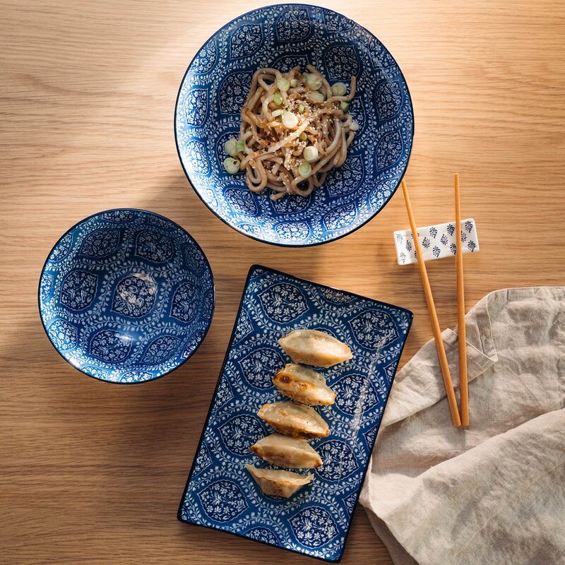 Stiernholm Sakura skål 21 cm 1,2L blå/hvit