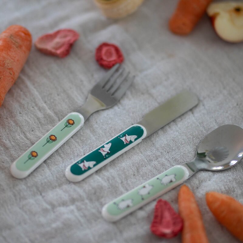 Rätt Start Mummi barnebestikk 3 deler Eng grønn