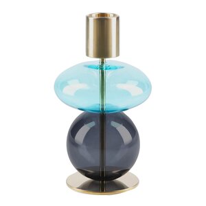 Holmegaard Bubble lysestake 14 cm blå/smoke