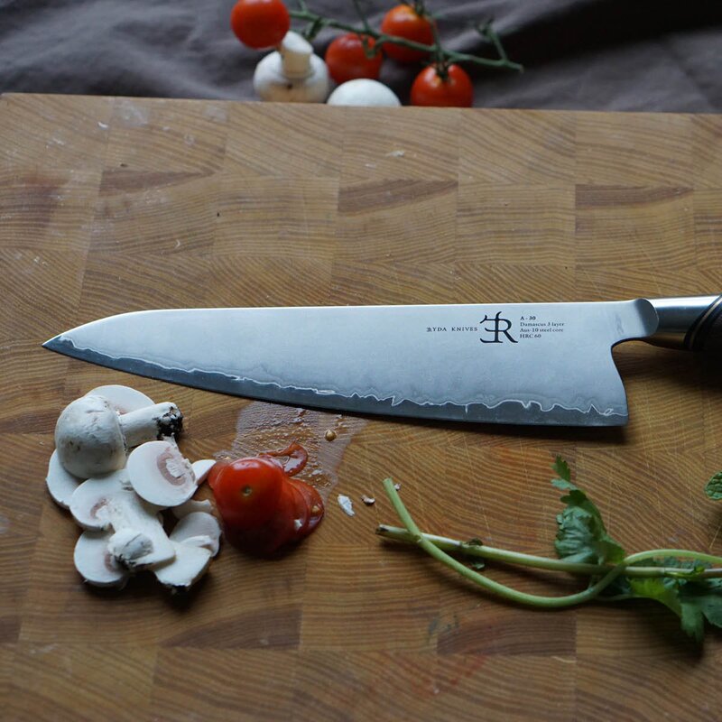Ryda Knives Ryda Knives A30 startsett med kokkekniv, universalkniv & skalkniv