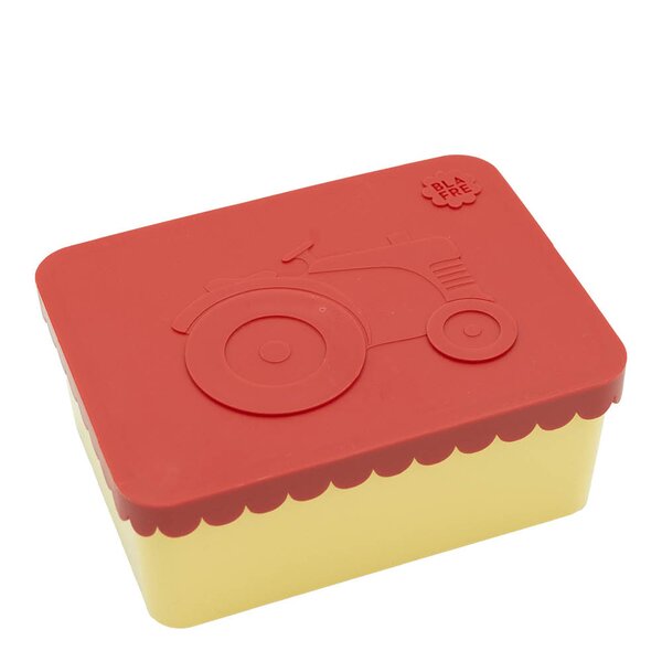 Blafre Matboks i plast ett rom 6x11x14 cm Traktor rød/lys gul