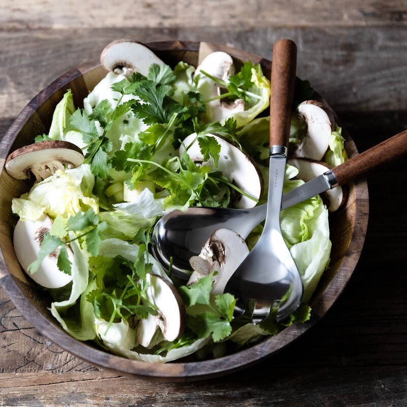 Satake Salatskål og salatbestikk akasie