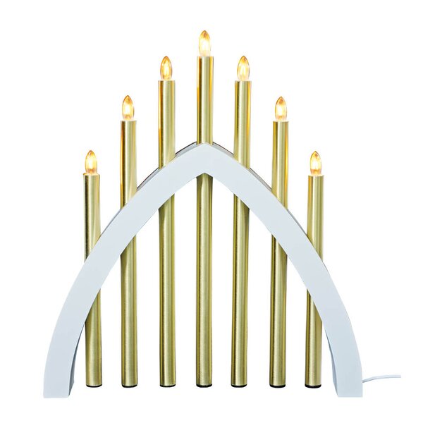 Aneta Lighting Gotland adventsstake 45 cm hvit/matt messing