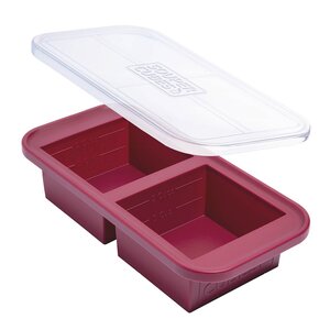 Souper Cubes Matoppbevaring m/lokk silikon 2-cup 2x500 ml cranberry