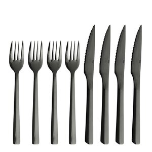 Aida RAW bestikksett steak 8 deler svart