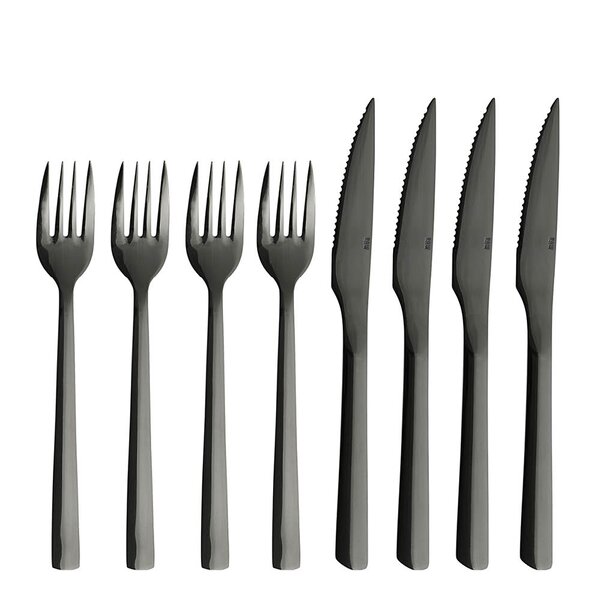 Aida RAW bestikksett steak 8 deler svart