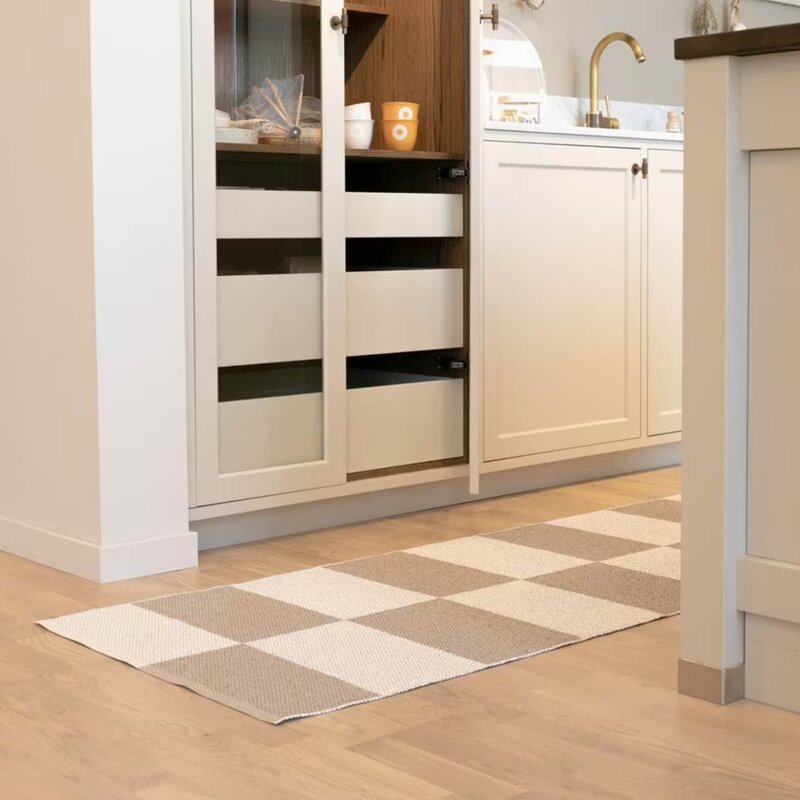 Rotor Design Gangteppe Square 250x70 cm beige/hvit