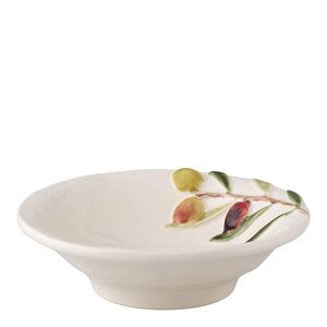 Bordallo Pinheiro Olival skål lav 12,5 cm oliven hvit