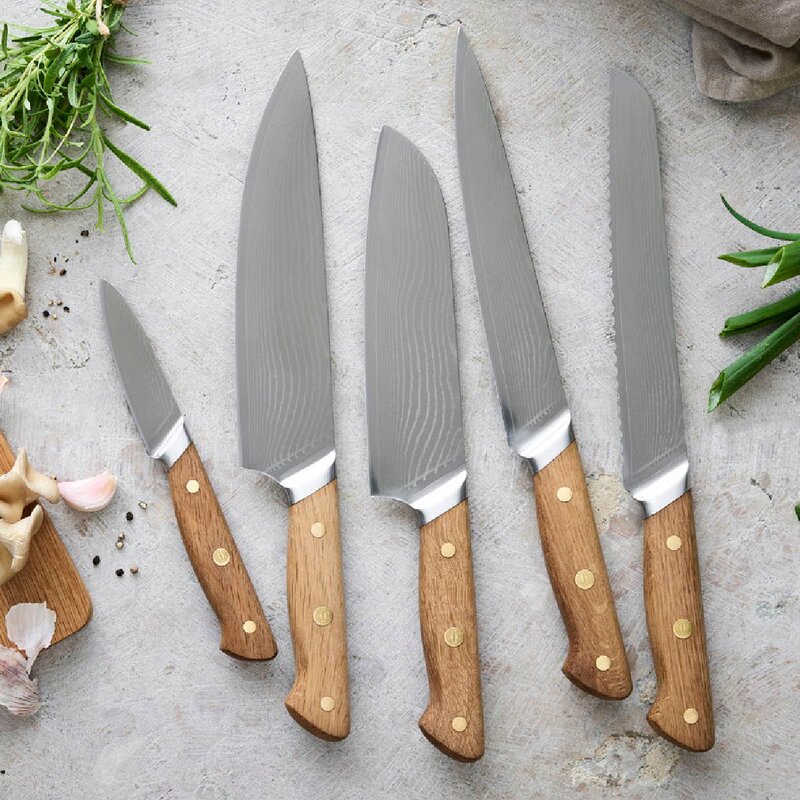 Pillivuyt Gourmet Douron santokukniv 30,5 cm damaskusstål/eik