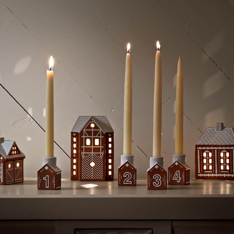 Kähler Gingerbread adventsstake 4 deler brun