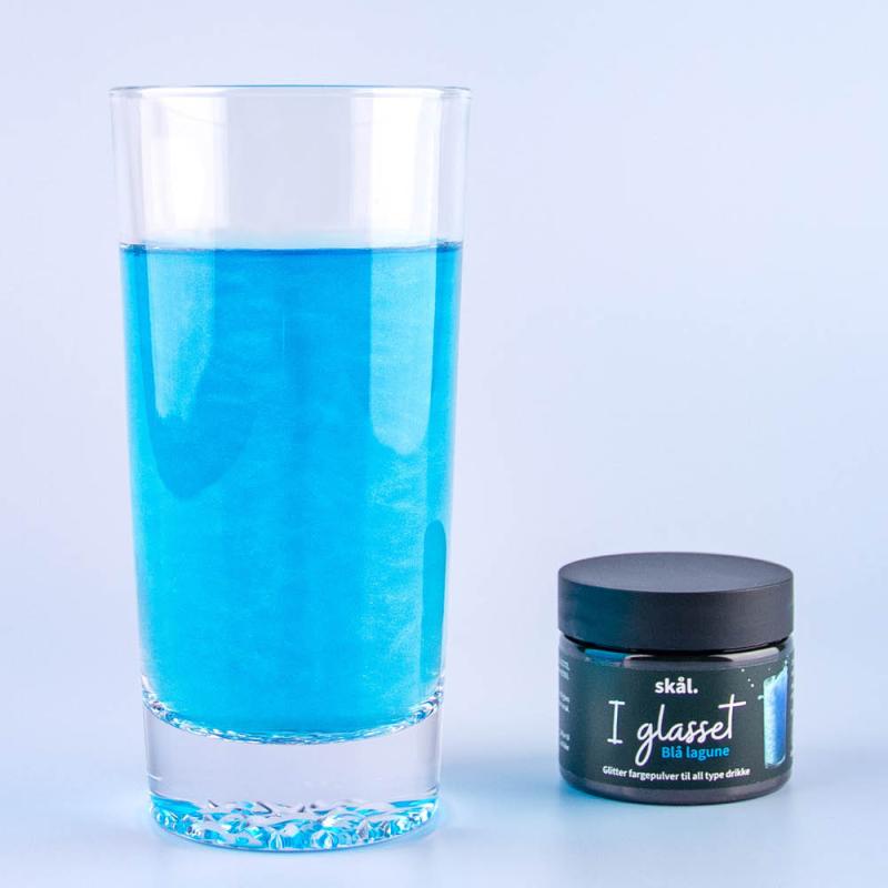 Skål I glasset glitterfarge blå lagune