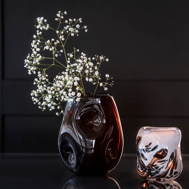 Magnor After Rain vase 12 cm hvit m/dekor