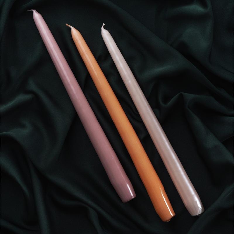 Hilke Herregårdslys 30 cm 6 stk rosa metallic