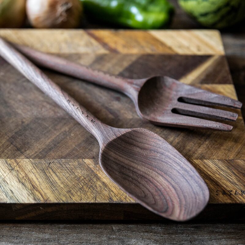 Satake Salatbestikk 33 cm 2 deler valnøtt