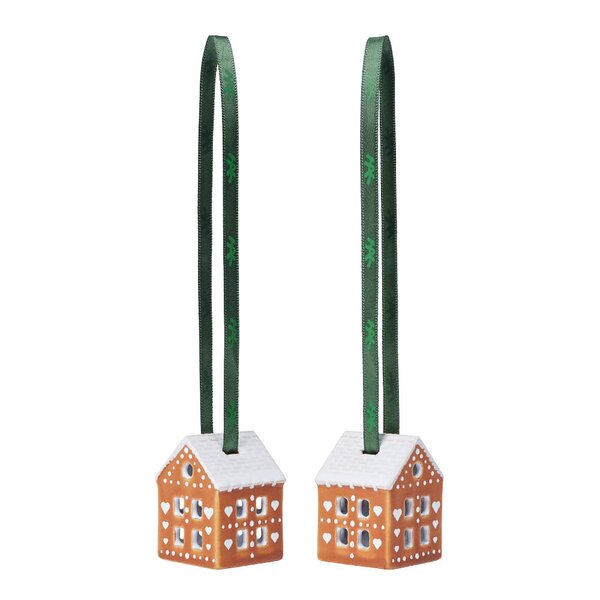 Kähler Gingerbread juleoppheng 5x4 cm 2 stk brun