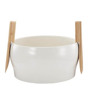Modern House Salatbolle med salatbestikk 23,5 cm hvit/natur