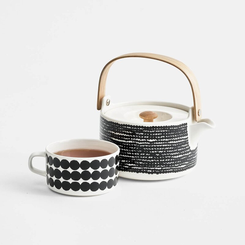 Marimekko Oiva Siirtolapuutarha tekopp 25 cl hvit/svart