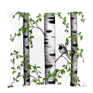 Arvidssons Textil Björkdungen putetrekk 47x47 cm offwhite/grønn