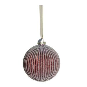 Lene Bjerre Norille juledekorasjon 10 cm mørkerød rillet