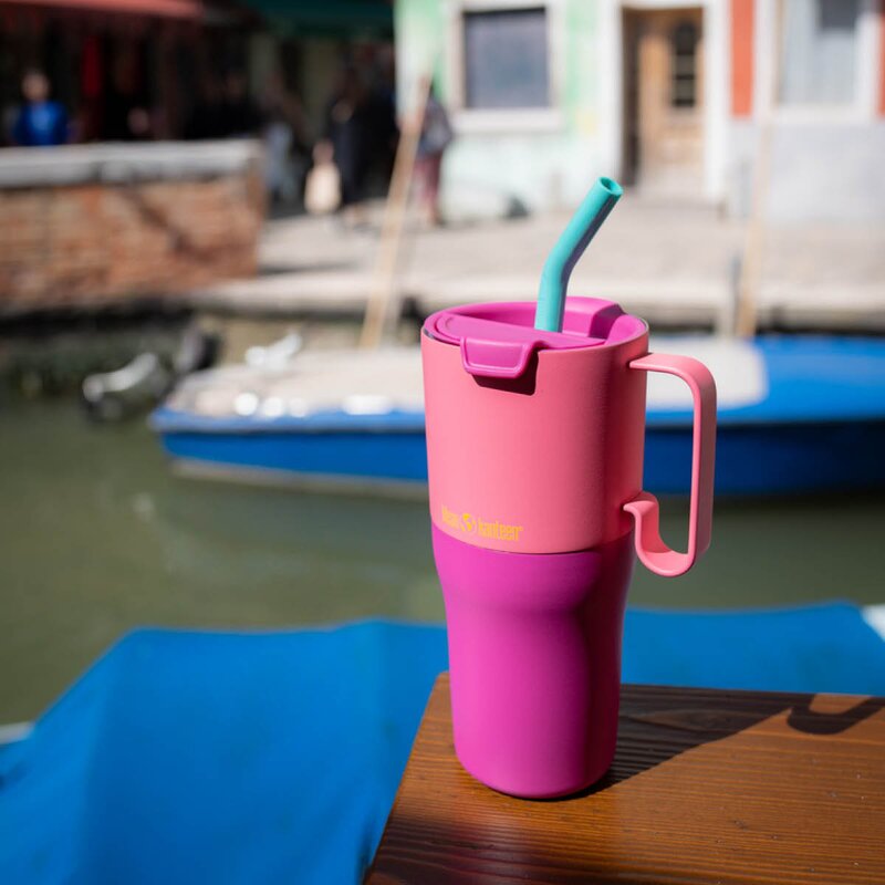 Klean Kanteen Rise Tumbler 77 cl med sugerørslokk Pink Lemonade Kaleidoscope