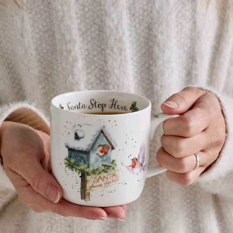 Royal Worcester Wrendale Designs krus 31 cl Santa Stop Here