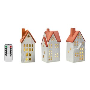 Markslöjd Molton keramikkhus 3 stk hvit/brun
