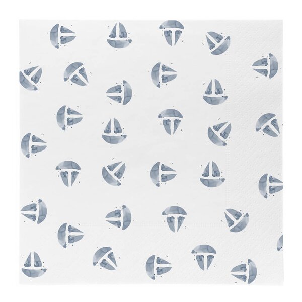 Sögne Home Serviett lunch Små båter 33 cm hvit