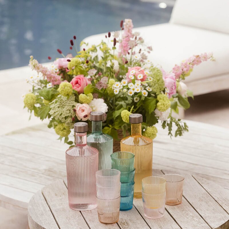 Paveau Ribbed Elegance glass Lucky 25 cl turkis
