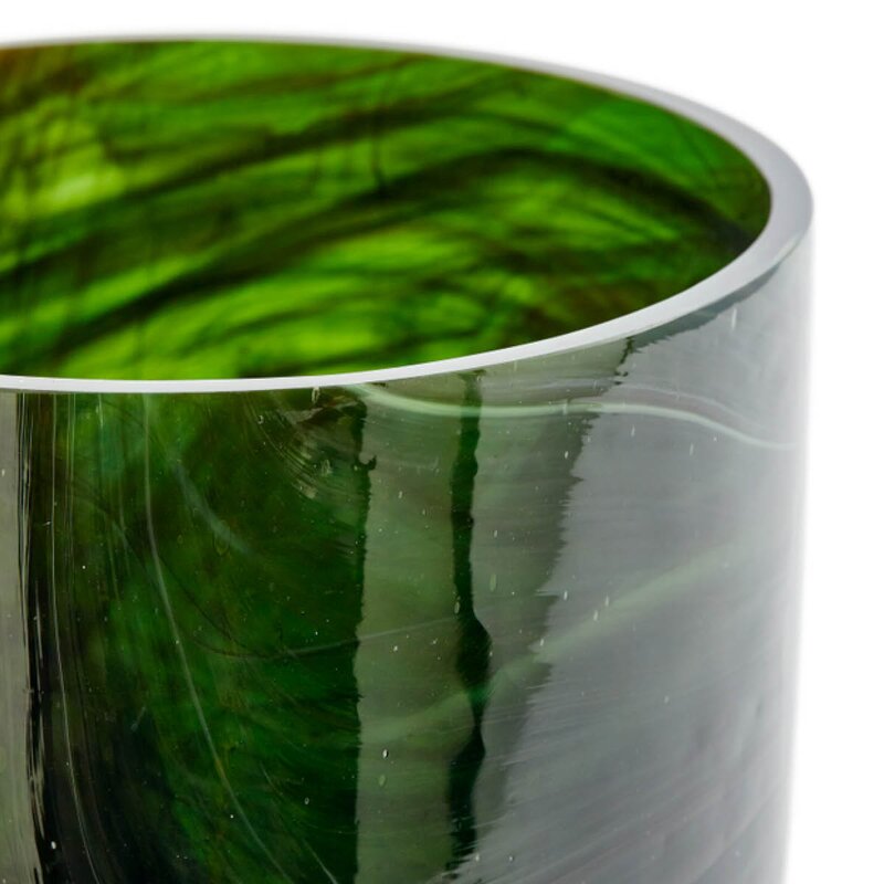 Pols Potten Marbled vase i marmorert glass S 15,5 cm mørkegrønn